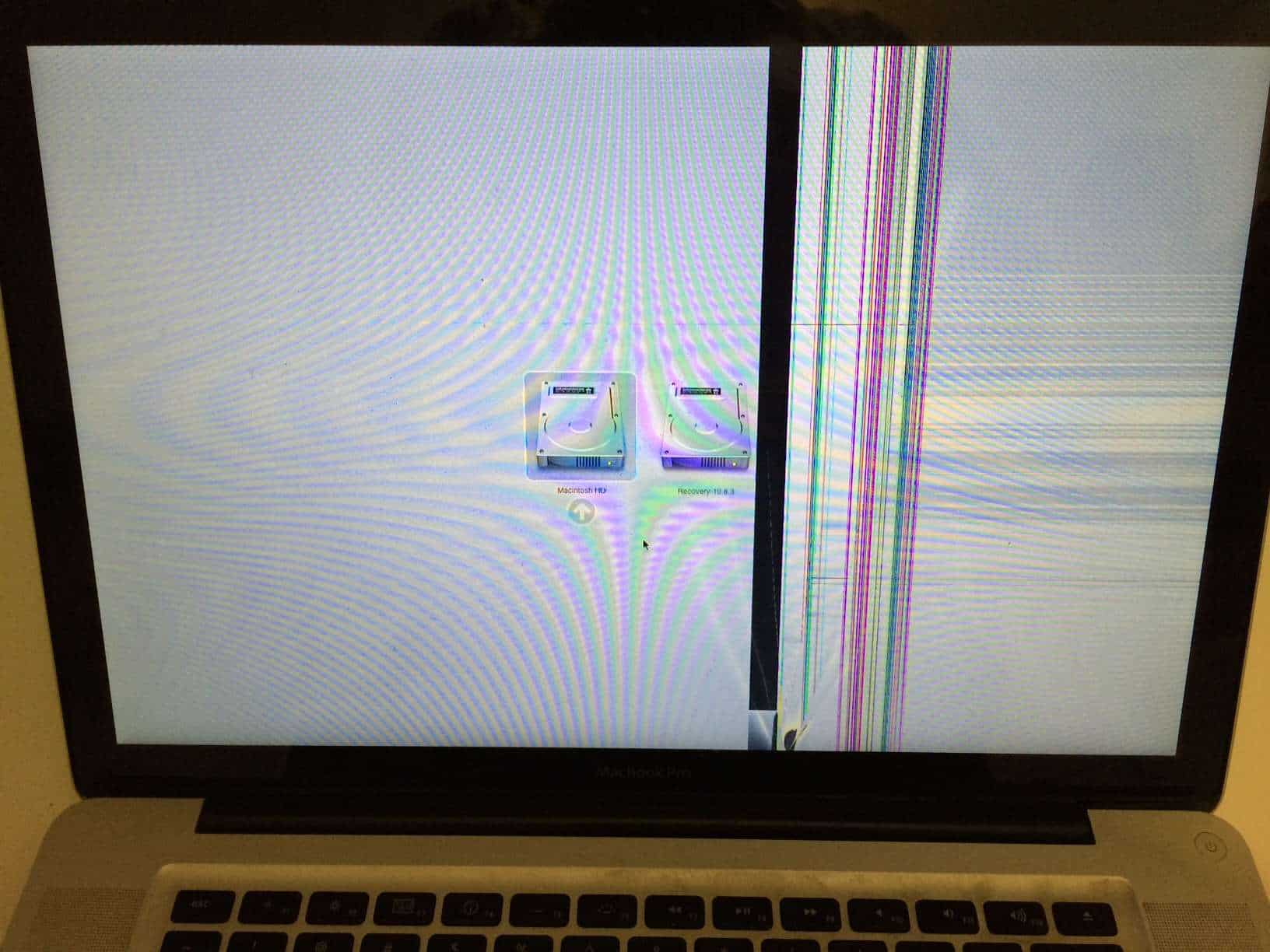 MacBook Pro with cracked LCD