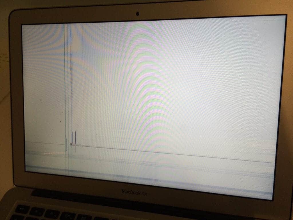 Lines on screen from cracked LCD. MacBook Air.