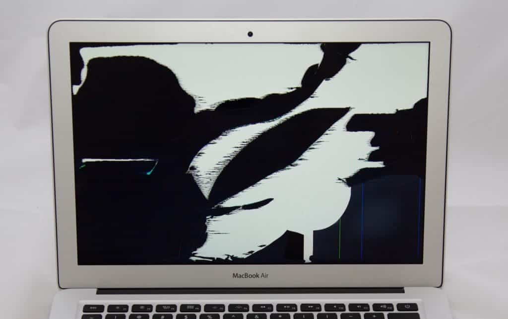 13 inch mac book air with massive damage to display causing just black and white blotches