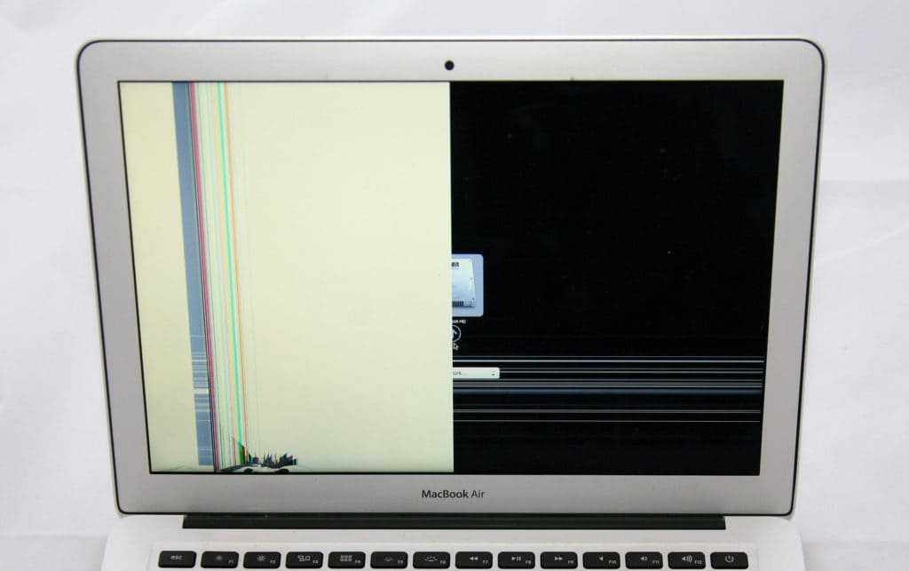 Half of MacBook Air Screen Covered in Lines 2 This 13" MacBook air took a hit to the bottom left that cause half the display to show white instead of the age. lines are also viewable on the left side going vertically as well as about 2/3 of the way to the bottom of the display.