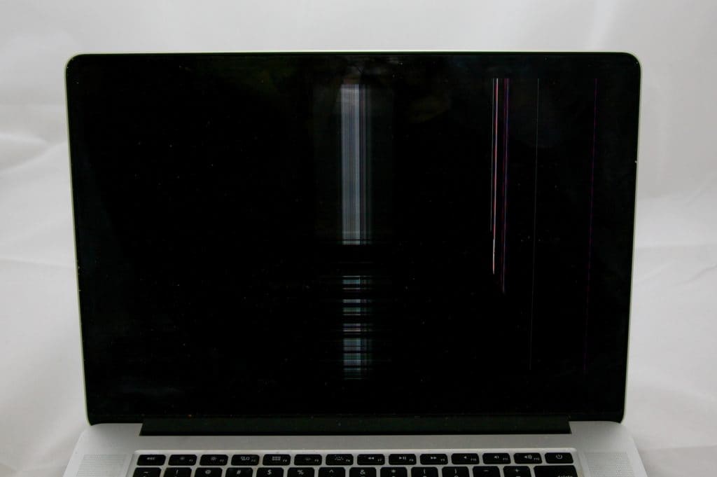 MacBook Pro Retina 2015 model with Lines on the right and a bunch of colored lines in the center