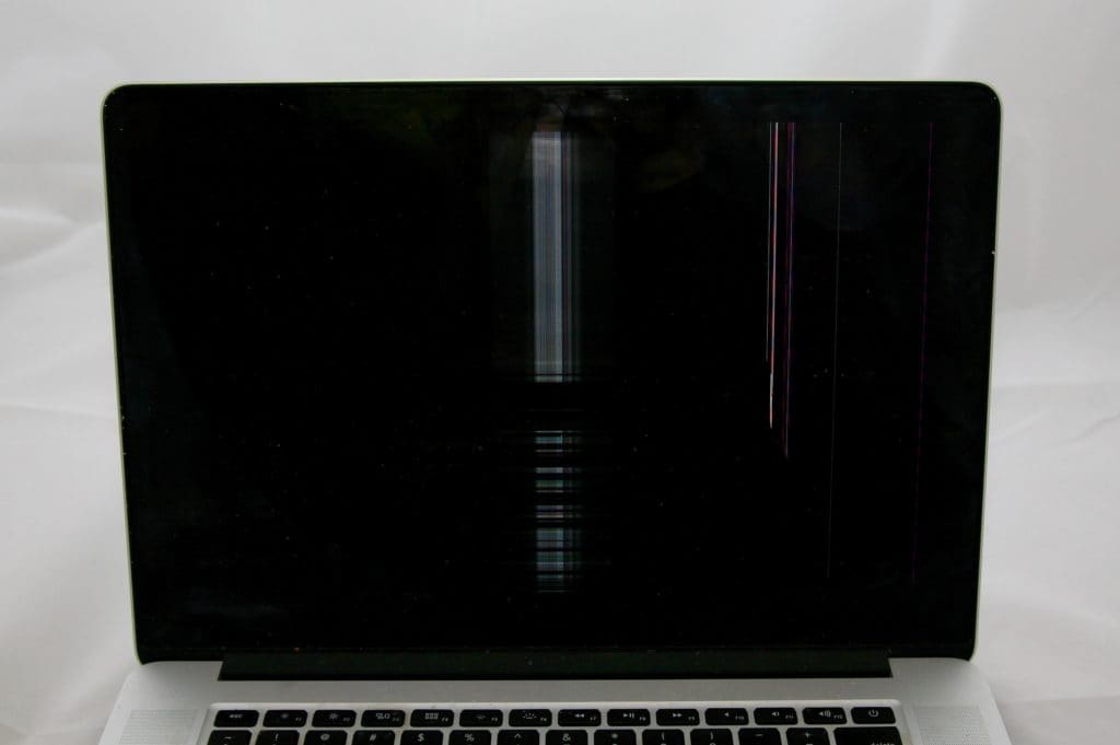 MacBook Pro Retina Display Damage with only lines visible while the rest of the screen remains dark