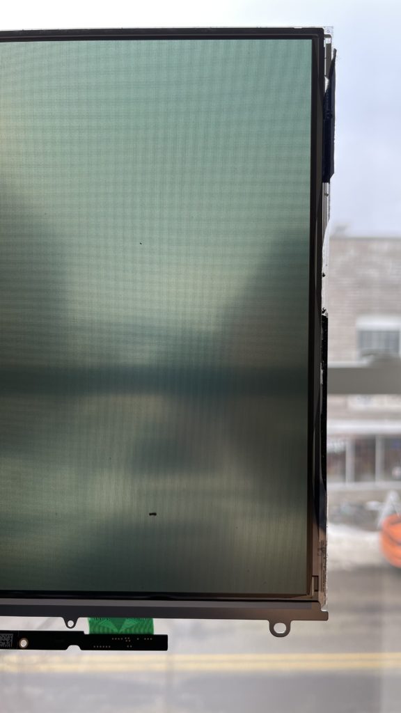 MacBook Air LCD panel with cracking along edge