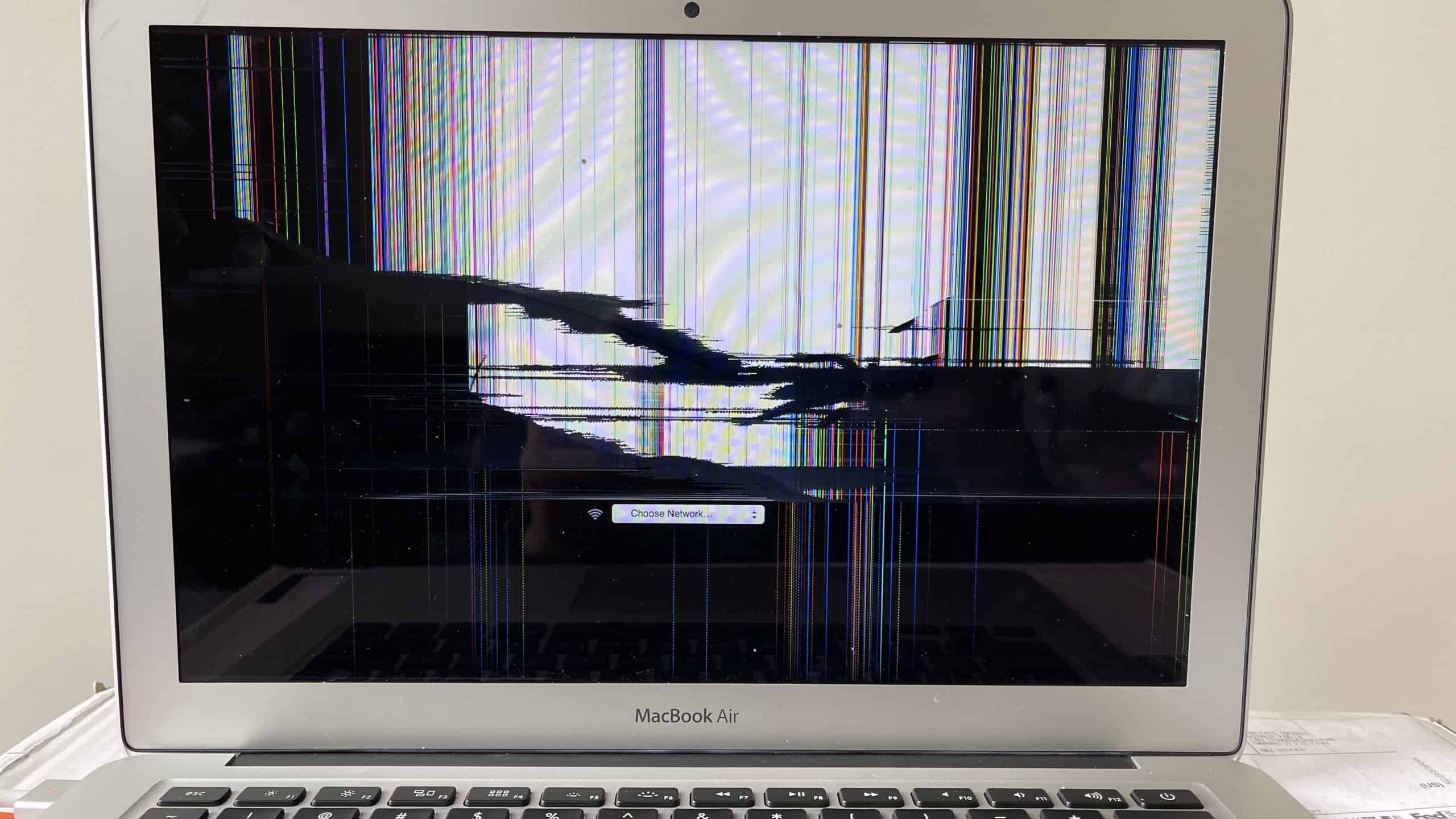 MacBook Air with Cracked LCD panel scaled