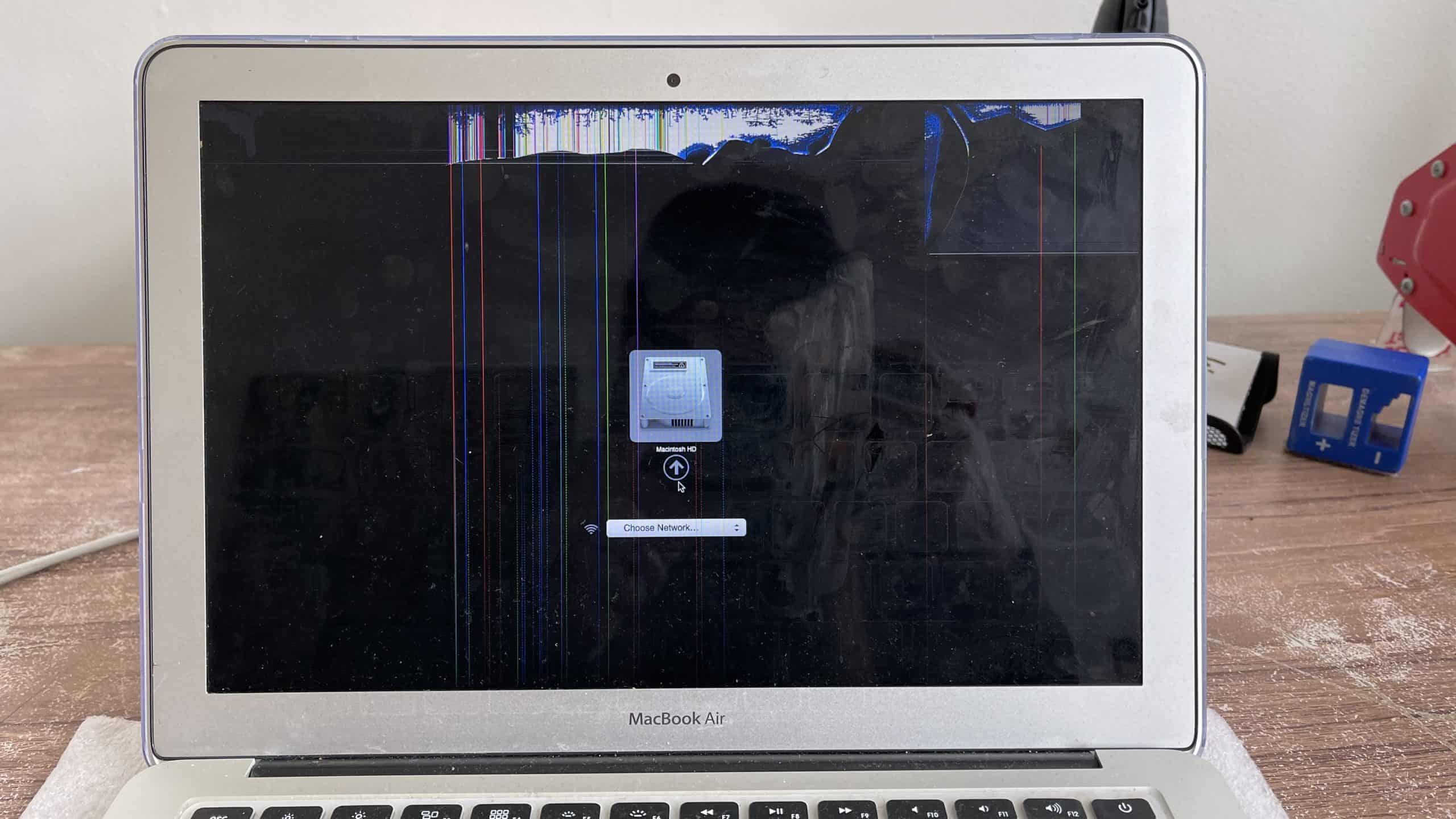 MacBook Air with Damaged LCD panel scaled
