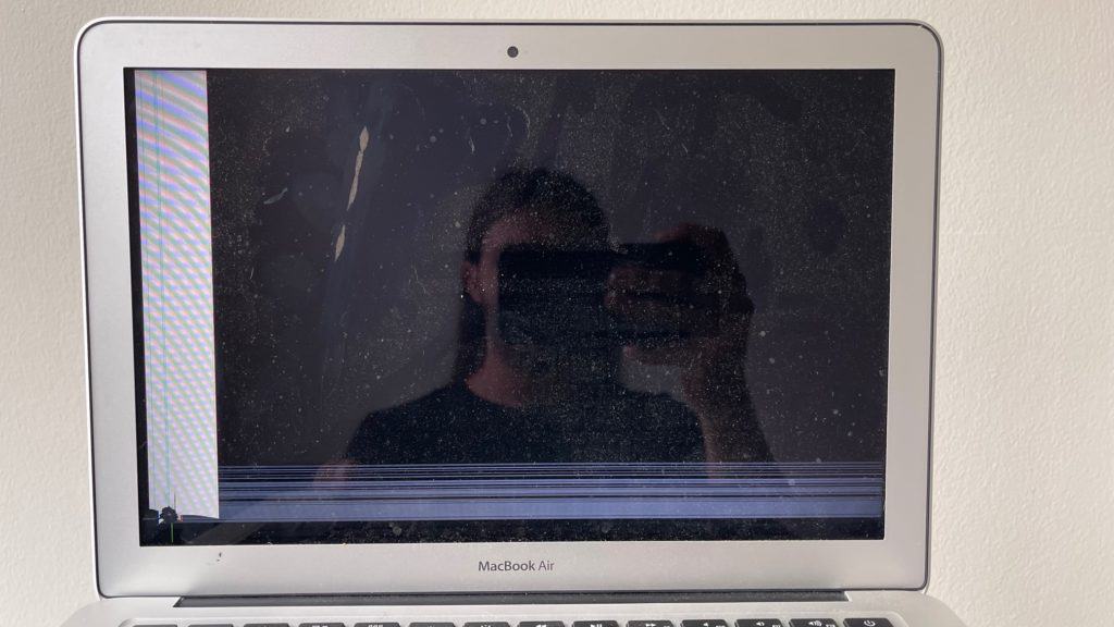 MacBook Air With Crack On Bottom Left Of Screen 1