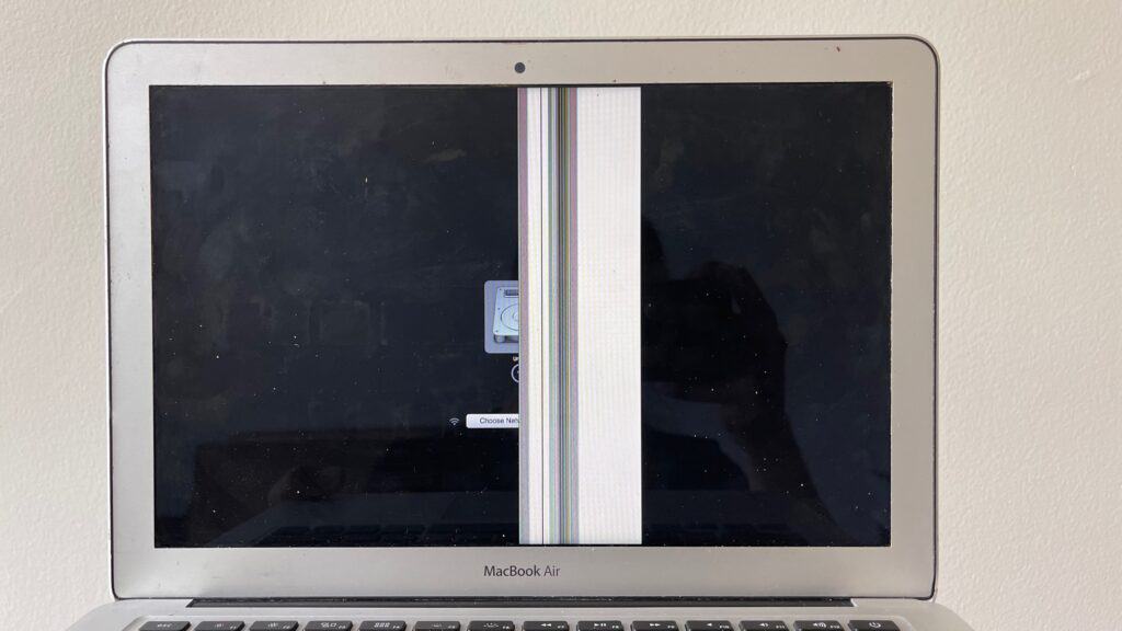 MacBook Air with vertical bar on display 2 2015 1322 Macbook Air Screen Repair Before