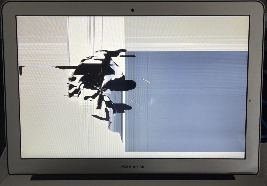MacBook Air Crushed Screen Repair - White Spots 2 A1466 Crushed Screen Repair