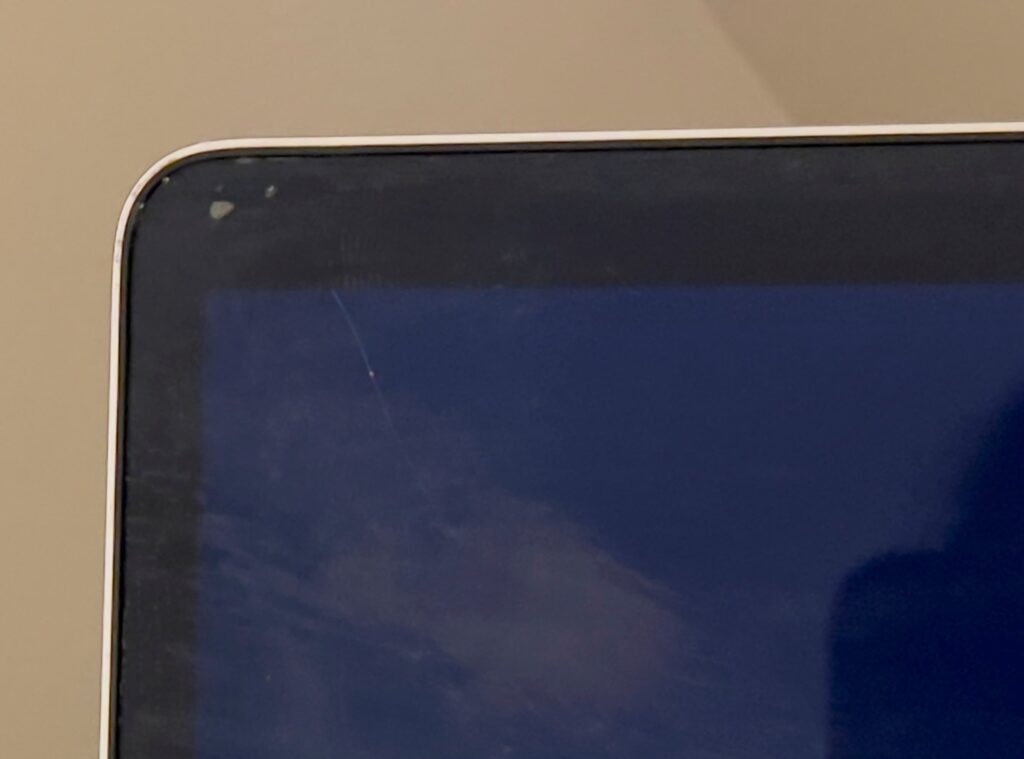 Cat Bites MacBook Air Screen - Cracks LCD Panel 2 Cat bite marks