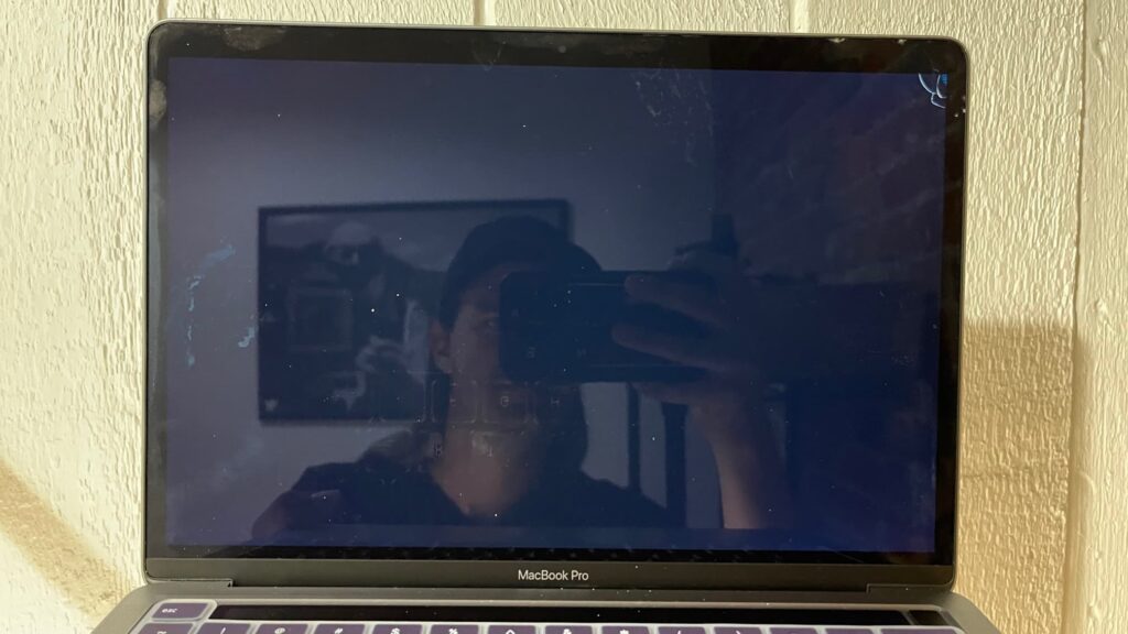 Cat bites MacBook Pro screen - LCD repair process 2 Cat bites A2289 MacBook Pro