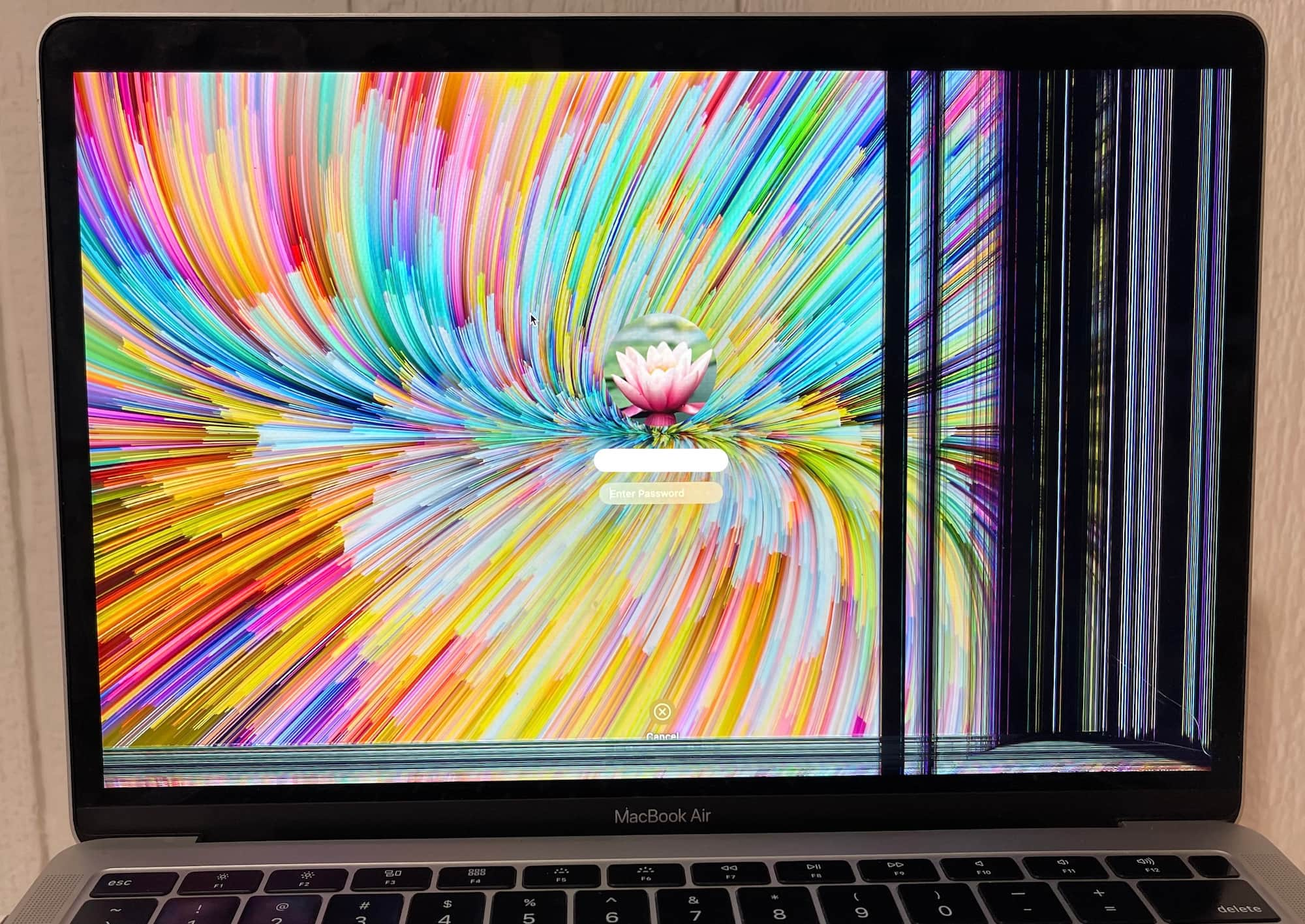 bottom right crack on macbook air